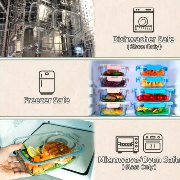 2 Piece Glass Food Storage with Locking Lids - Picture 5 of 7